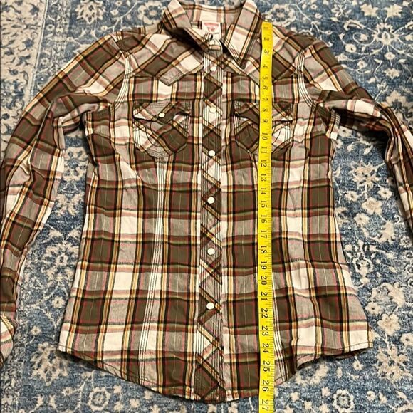 SOLD True Religion Plaid Pockets Button-Up Shirt Western Cowgirl Boho Festival - Picture 10 of 10